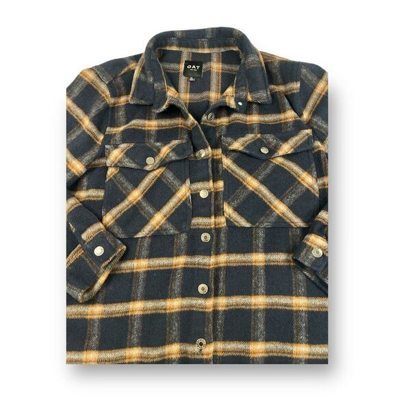 Oat Flannel Shacket Shirt Size Extra Large - Picture 2 of 6